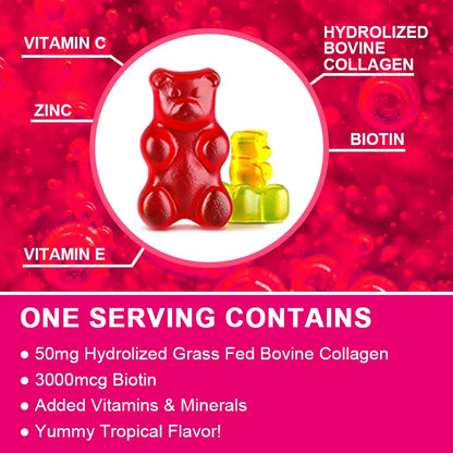 Catfit Collagen Gummies Biotin Hair Capsules Beauty Health Skin Hydrolyzed Nail Bone Joint Wrinkles Vitamin Hair Nutrition Diet