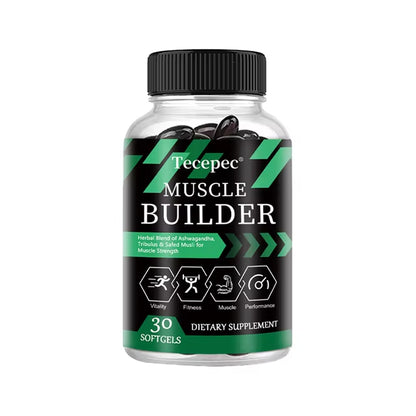 Muscle Builder Capsules - Contains A Blend of Ashwagandha and Ginkgo Biloba To Boost Muscle, Strength, Stamina and Immune Health