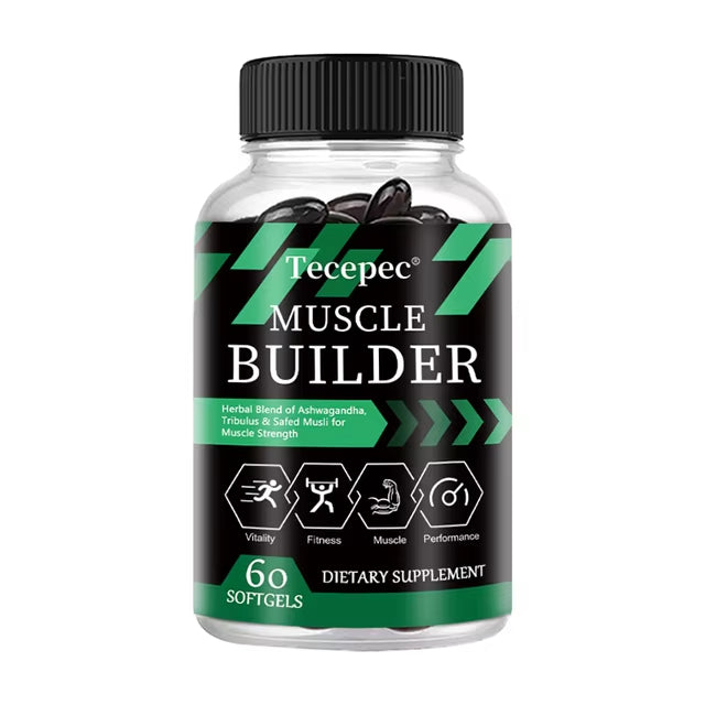 Muscle Builder Capsules - Contains A Blend of Ashwagandha and Ginkgo Biloba To Boost Muscle, Strength, Stamina and Immune Health