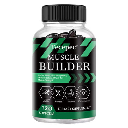 Muscle Builder Capsules - Contains A Blend of Ashwagandha and Ginkgo Biloba To Boost Muscle, Strength, Stamina and Immune Health