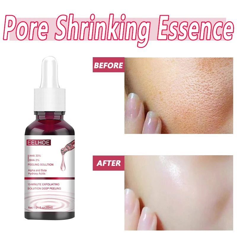 Pore Shrinking Serum Smooth Pores Whitening Moisturizing Anti Aging Brighten Skin Care Product Salicylic Fruit Acid Essence