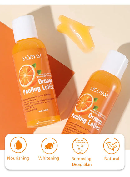 Hot Orange Yellow Peeling Lotion Oil Bleaching Dark Skin Retinol Peptide Spots Blackhead Blemishes Bad Skin Spot Treatment Care