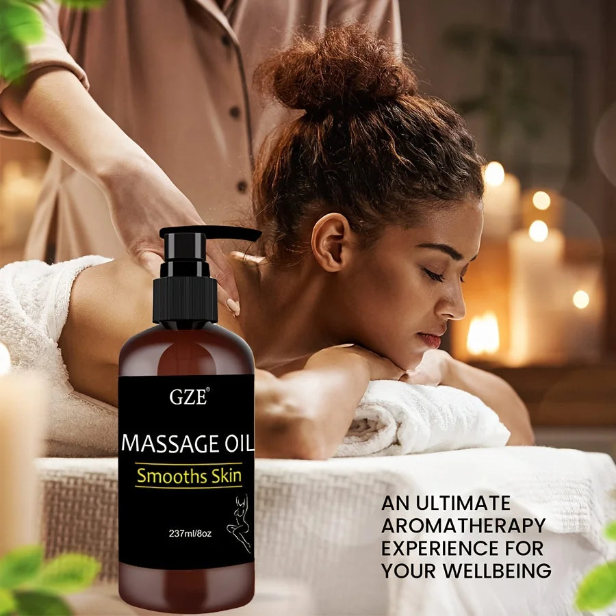 GZE Body Smooths Skin Massage Oil Infused with Collagen and Stem Cell Skin Tightening Moisturizing Firming Body Cleansing