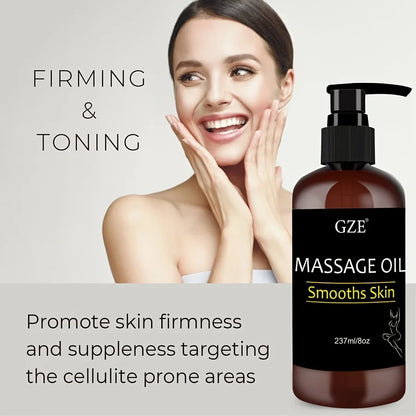 GZE Body Smooths Skin Massage Oil Infused with Collagen and Stem Cell Skin Tightening Moisturizing Firming Body Cleansing