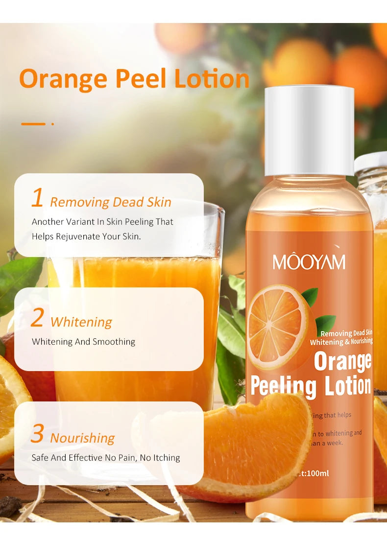 Hot Orange Yellow Peeling Lotion Oil Bleaching Dark Skin Retinol Peptide Spots Blackhead Blemishes Bad Skin Spot Treatment Care