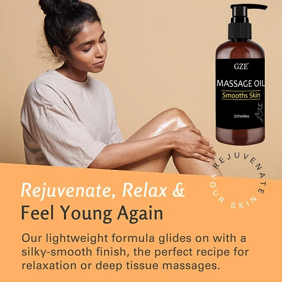 GZE Body Smooths Skin Massage Oil Infused with Collagen and Stem Cell Skin Tightening Moisturizing Firming Body Cleansing