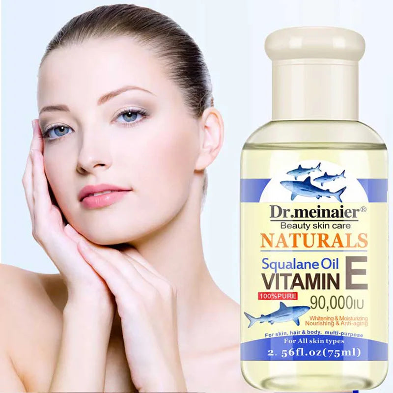 Vitamin E Face Essence Oil Morning & Night Whitening Shrink Pores Anti Wrinkle Aging Freckle Repair Face Skin Care Essence 75ml